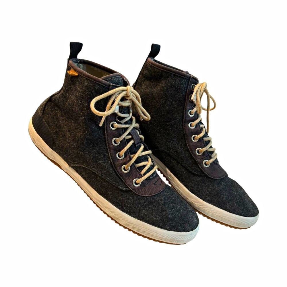 Keds Scout Boot Women’s 7 Gray Wool Felt High Top Sneakers Ortholite Lace Up